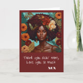 美しい顔の母の日の花の刺繍 カード (正面)