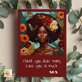 美しい顔の母の日の花刺繍 カード