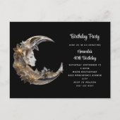 美しい顔インザムーン誕生日 インビテーションポストカード (正面)