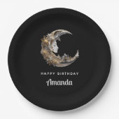 美しい顔インザムーン誕生日 ペーパープレート (正面)