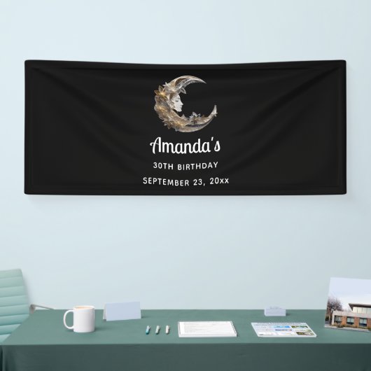美しい顔インザムーン誕生日 横断幕 (トレードショー)