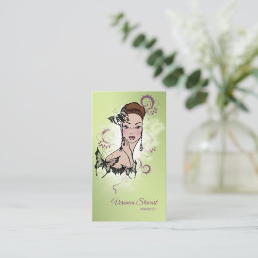 美しい顔ファッションイラストレーション 名刺 (スタンド正面)