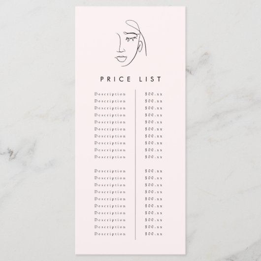 美しい顔 メニュー (正面)