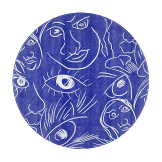 美しい顔：単線スケッチ。 カッティングボード