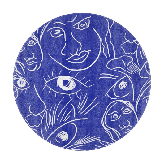 美しい顔：単線スケッチ。 カッティングボード (正面)