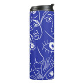 美しい顔：単線スケッチ。 タンブラー (回転左)