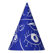 美しい顔：単線スケッチ。 パーティーハット (左)