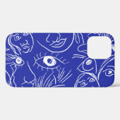 美しい顔：単線スケッチ。 Case-Mate iPhoneケース (裏面 (横))