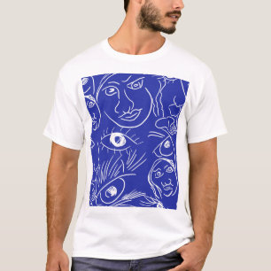 美しい顔:単線スケッチ。 Tシャツ