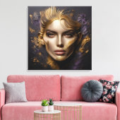 美しい顔- AIルール キャンバスプリント (インサイチュ (リビング))