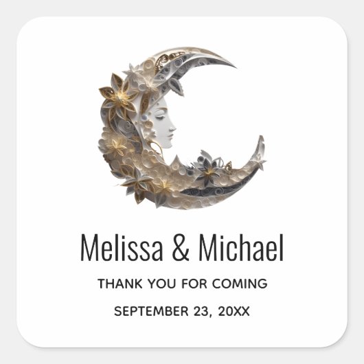 美しい顔in the moonありがとう スクエアシール (正面)