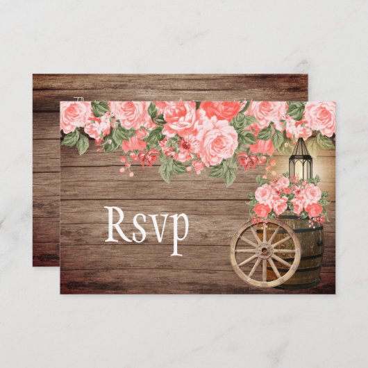 美しい風化木樽とサンゴ – RSVP (正面/裏面)