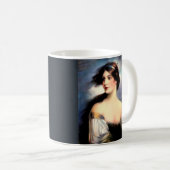 美しい風吹きのヴィクトリアン女性 コーヒーマグカップ (正面右)