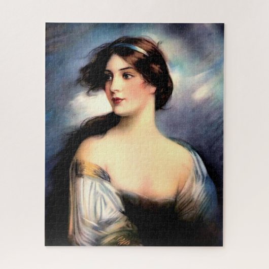 美しい風吹ビクトリアン女 ジグソーパズル (縦)