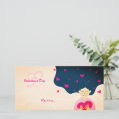 美しい風景のバレンタイン女性ハグハートカード シーズンカード (スタンド正面)