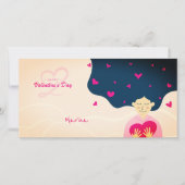 美しい風景のバレンタイン女性ハグハートカード シーズンカード (正面)