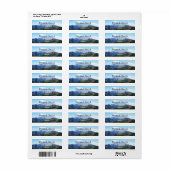 美しい風景の写真住所 シール。 ラベル (フルシート)