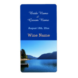 美しい風景の写真結婚のワインラベル ラベル