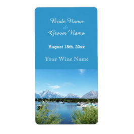 美しい風景の写真結婚のワインラベル ラベル