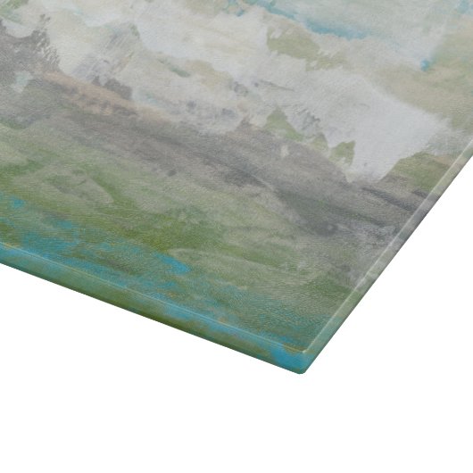 美しい風景を見下ろす白い雲 カッティングボード (角)