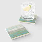 美しい風景を見下ろす白い雲 ストーンコースター (横)