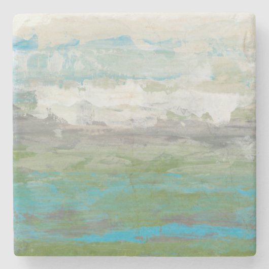 美しい風景を見下ろす白い雲 ストーンコースター (正面)