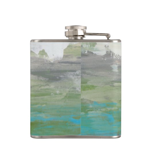 美しい風景を見下ろす白い雲 フラスク (裏面)