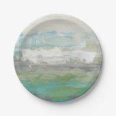 美しい風景を見下ろす白い雲 ペーパープレート (正面)