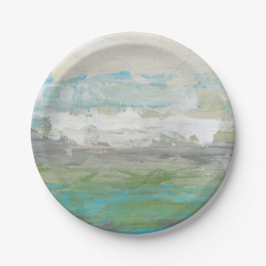 美しい風景を見下ろす白い雲 ペーパープレート (正面)