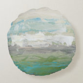 美しい風景を見下ろす白い雲 ラウンドクッション (裏面)