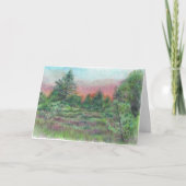 美しい風景アートツリーピンクありがとう カード (正面)