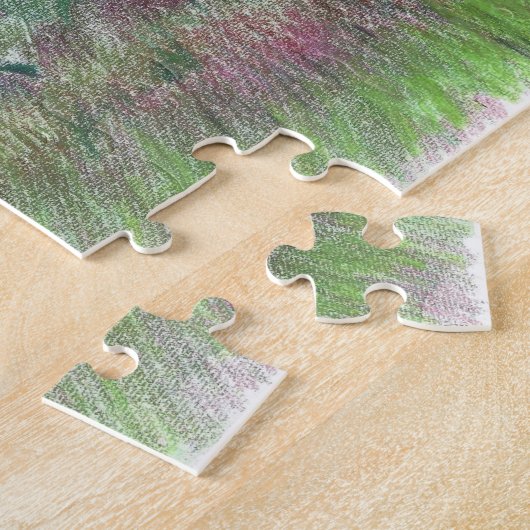 美しい風景アートツリーピンクの空の夜 ジグソーパズル (側面)