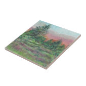 美しい風景アートツリーピンクの空の夜 タイル (側面)