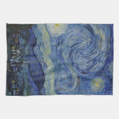 美しい風景ブルーナイトスカイゴールデンスターズ キッチンタオル (横)