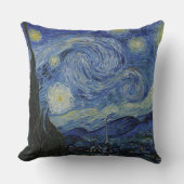 美しい風景ブルーナイトスカイゴールデンスターズ クッション (正面)