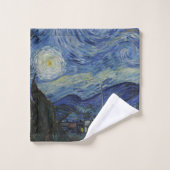 美しい風景ブルーナイトスカイゴールデンスターズ バスタオルセット (ウォッシュタオル)