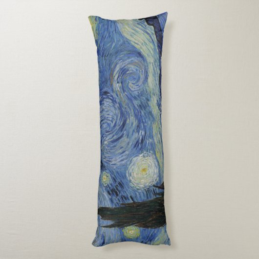 美しい風景ブルーナイトスカイゴールデンスターズ ボディピロー (裏面 (縦))