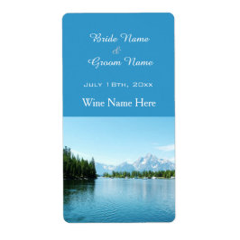美しい風景写真結婚のワインラベル。 ラベル