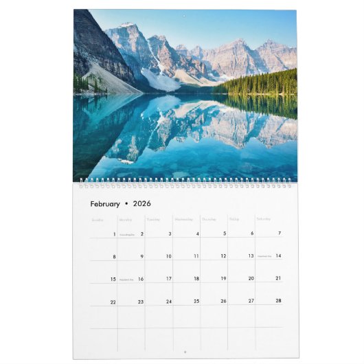 美しい風景 カレンダー (2月 2026)