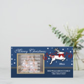 美しい飛べるトナカイのクリスマス写真グリーティング シーズンカード (スタンド正面)