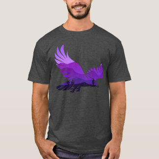 美しい飛んでいるイーグルフォレストバードシルエット Tシャツ