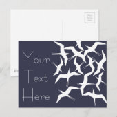 美しい飛んでいる鳥のパターン製品 ポストカード (正面/裏面)