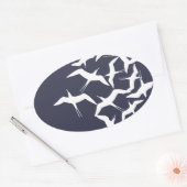 美しい飛鳥模様の商品 楕円形シール (封筒)