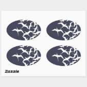 美しい飛鳥模様の商品 楕円形シール (シート)