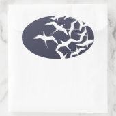 美しい飛鳥模様の商品 楕円形シール (バッグ)