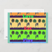 美しい食べカラフルラヴ遊文字フローラポップ・アートの ポストカード (正面/裏面)