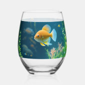 美しい飲料水ガラス ステムなしワイングラス (正面)