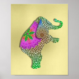 美しい飾インディアン象写真 ポスター