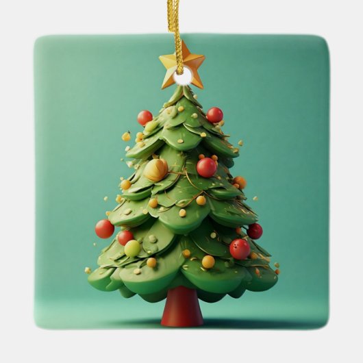 美しい飾クリスマス セラミックオーナメント (正面)