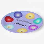 美しい飾数々のり色の花 ペーパープレート (アングル)